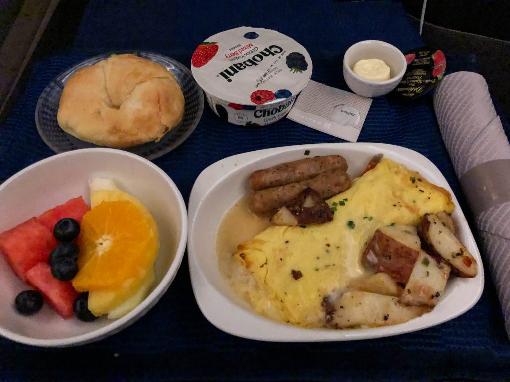 United Business Class Breakfast